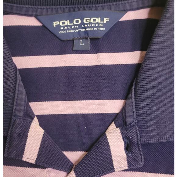 Polo Golf Ralph Lauren Men’s Performance Shirt Large Classic Stripe Pima Cotton - Picture 4 of 9